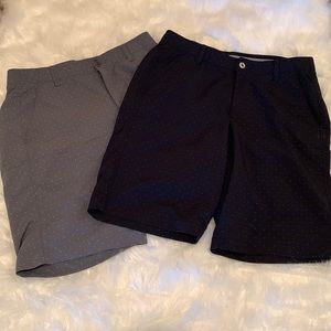 Men’s Under Armour Heatgear Loose Fit Golf Short. Set of two. Black/Gray size 32